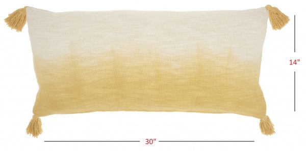 Yellow Ombre Tasseled Lumbar Pillow - Image 5