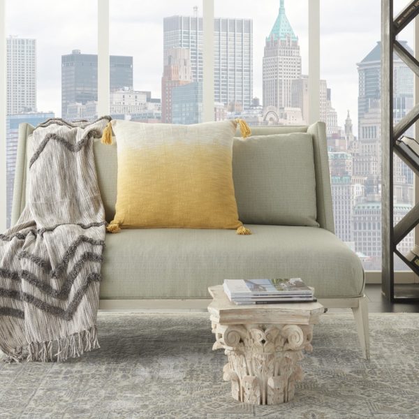 Yellow Ombre Tasseled Throw Pillow - Image 3