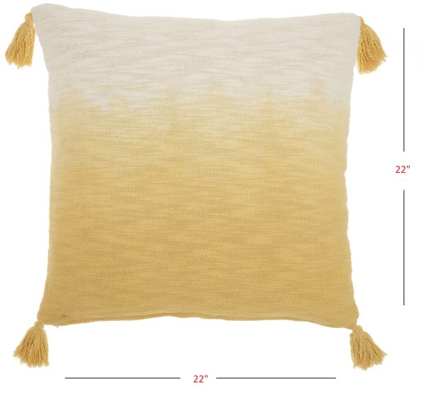 Yellow Ombre Tasseled Throw Pillow - Image 5