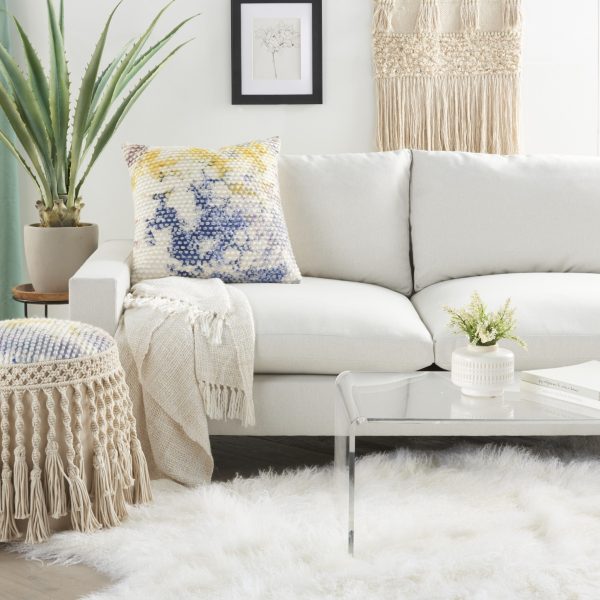 Multi Color Cotton Acryllic Accent Throw Pillow - Image 3