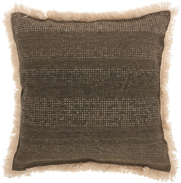 Textured Cotton Charcoal Accent Throw Pillow - Image 2