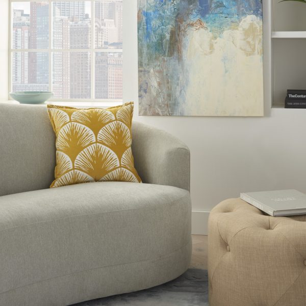 Yellow and Ivory Scales Pattern Throw Pillow - Image 3