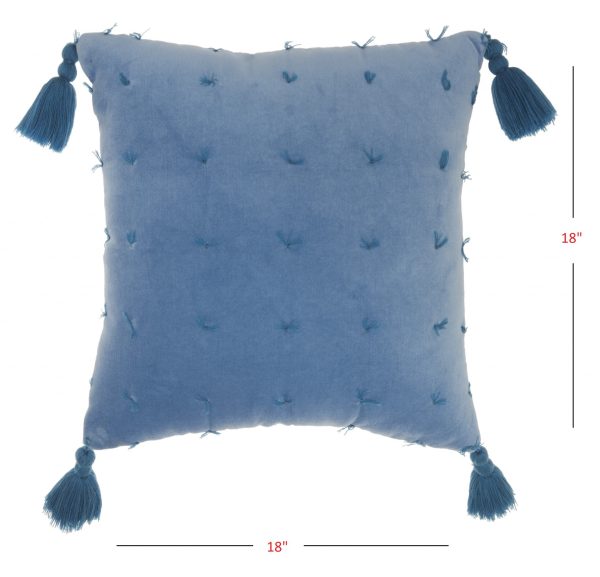 Blue Thread Detailed Throw Pillow - Image 5