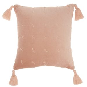 Pink Thread Detailed Throw Pillow