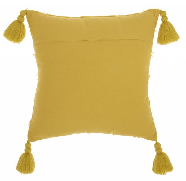 Yellow Thread Detailed Throw Pillow - Image 2
