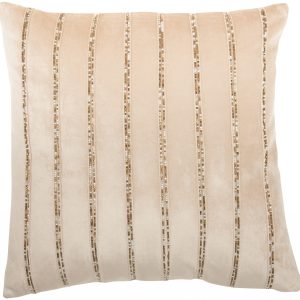 Glam Blush Pink and Gold Beaded Accent Throw Pillow