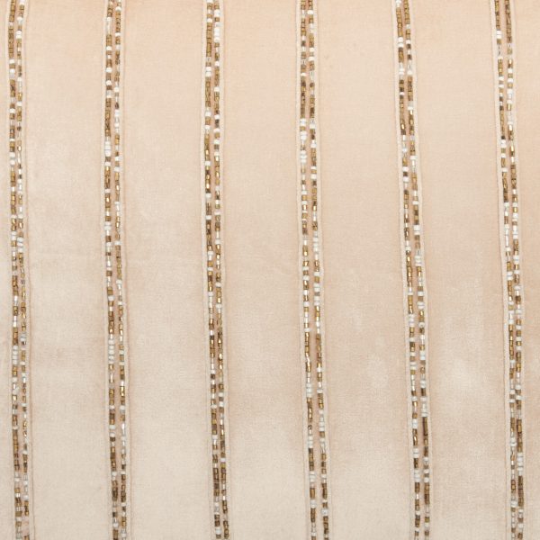 Glam Blush Pink and Gold Beaded Accent Throw Pillow - Image 4