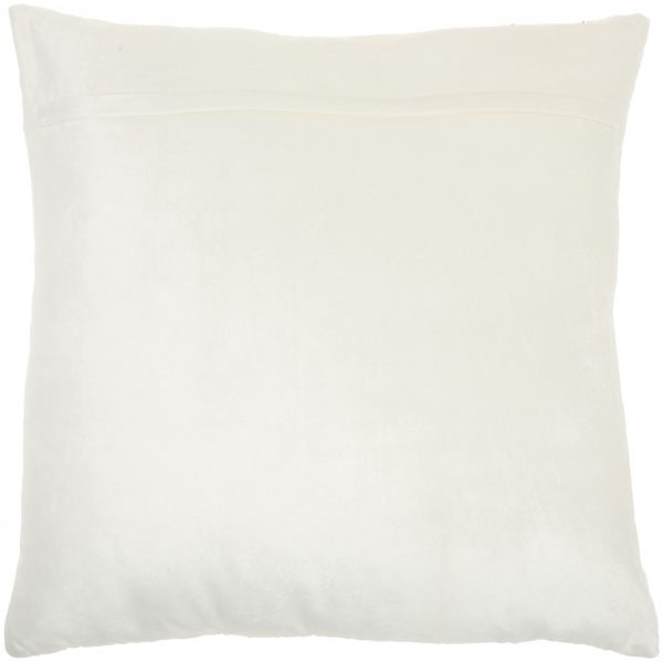 Glam Ivory and Gold Accent Throw Pillow with Beaded Details - Image 2