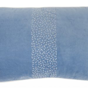 Blue Lumbar Pillow with Center Pattern