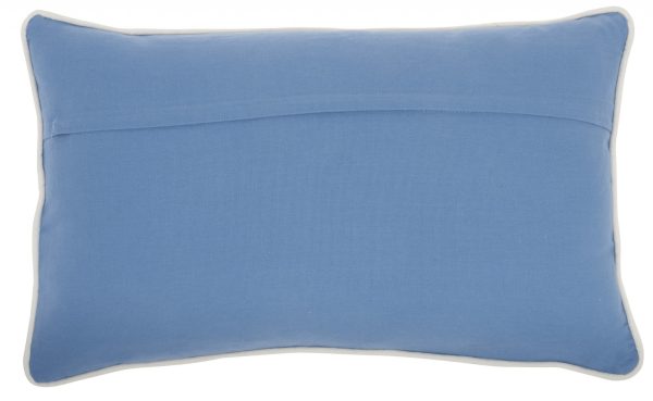 Blue Lumbar Pillow with Center Pattern - Image 2