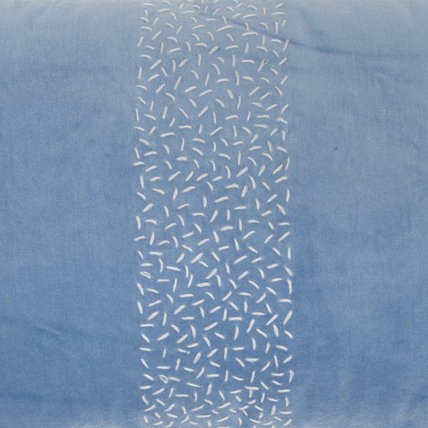 Blue Lumbar Pillow with Center Pattern - Image 4