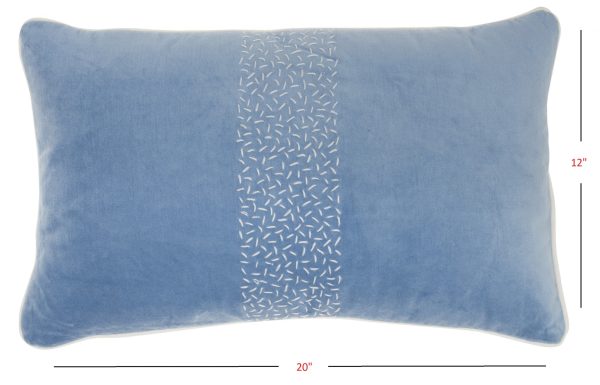Blue Lumbar Pillow with Center Pattern - Image 5