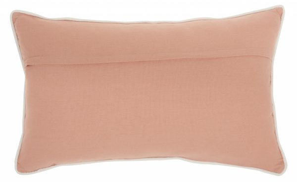 Pink Lumbar Pillow with Center Pattern - Image 2