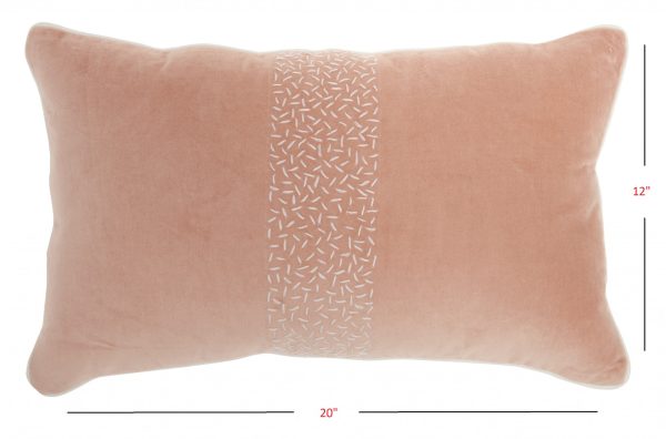 Pink Lumbar Pillow with Center Pattern - Image 5
