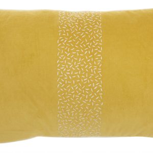 Yellow Lumbar Pillow with Center Pattern