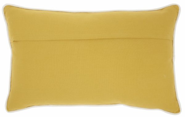 Yellow Lumbar Pillow with Center Pattern - Image 2