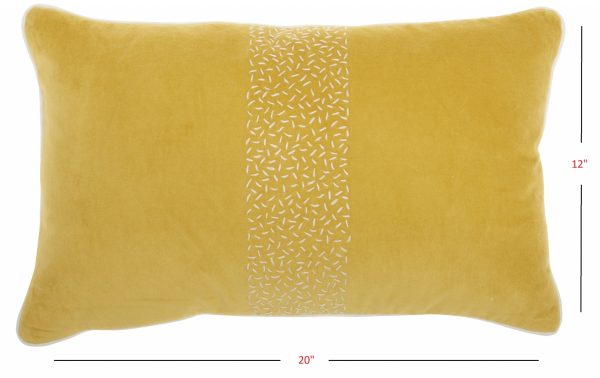 Yellow Lumbar Pillow with Center Pattern - Image 5