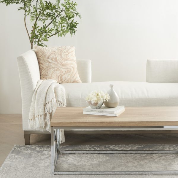 Cream Marble Patterned Throw Pillow - Image 3