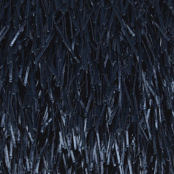 Unique Navy Blue Shag Accent Pillow - Image 4