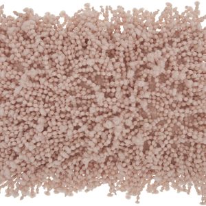 Pale Pink Shaggy Beads Lumbar Throw Pillow