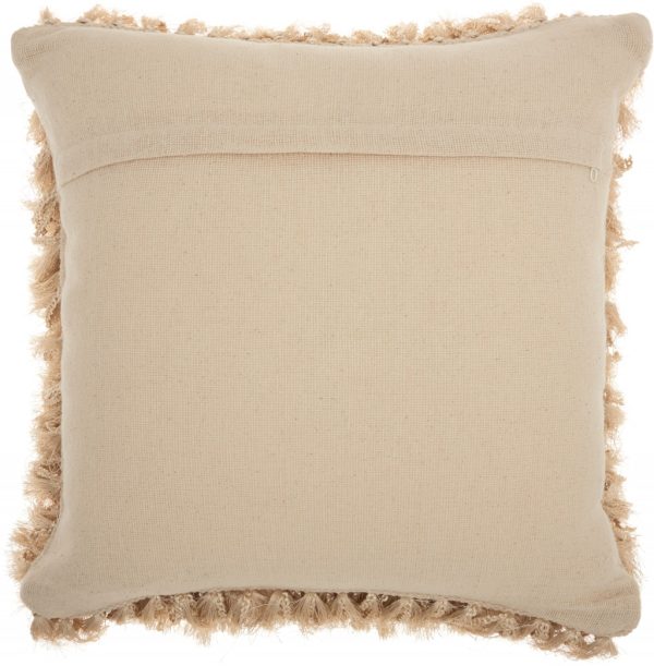 Soft Beige Shag Accent Pillow - Image 2