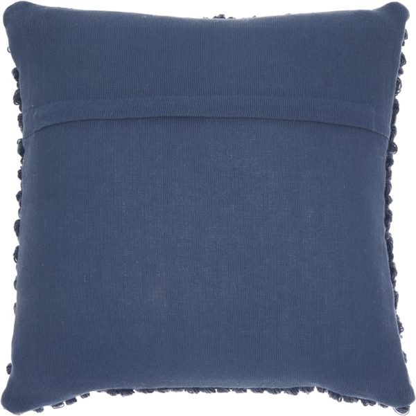 Dark Blue Knotted Detail Throw Pillow - Image 2