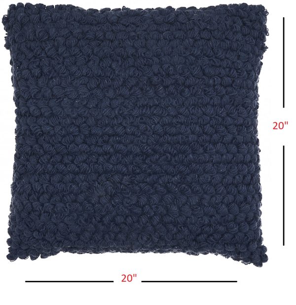 Dark Blue Knotted Detail Throw Pillow - Image 5