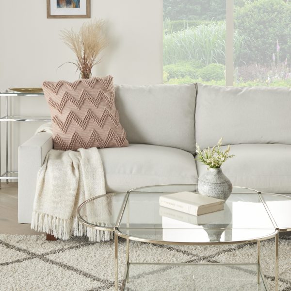 Rose Pink Chevron Detail Throw Pillow - Image 3