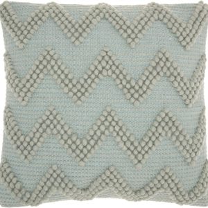 Boho Pale Green Textural Chevron Throw Pillow