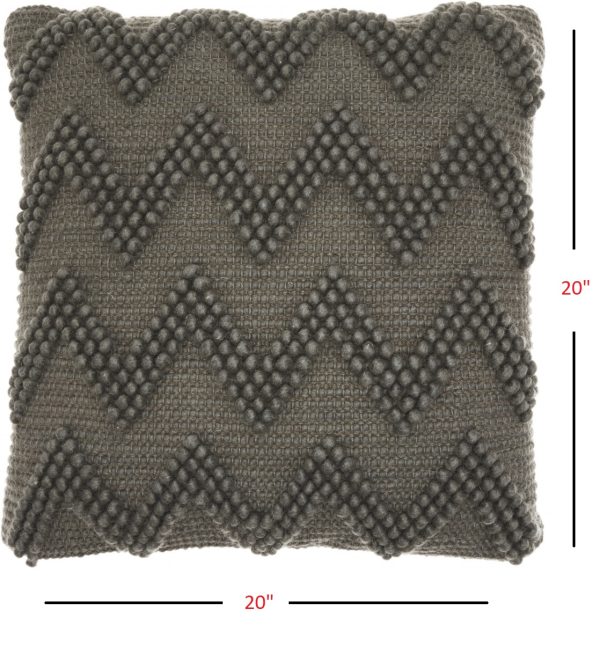 Dark Gray Chevron Detail Throw Pillow - Image 5