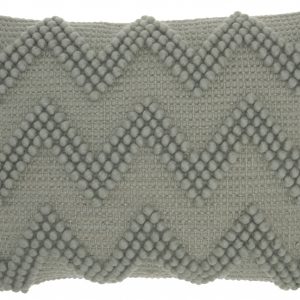 Light Gray Chevron Detail Lumbar Pillow