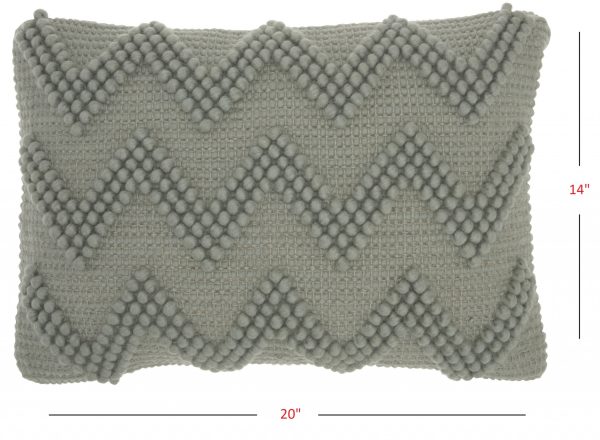 Light Gray Chevron Detail Lumbar Pillow - Image 5