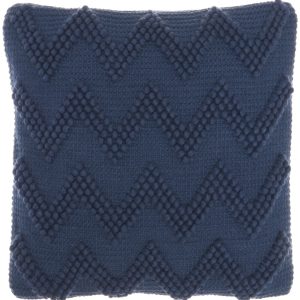 Dark Blue Chevron Detail Throw Pillow