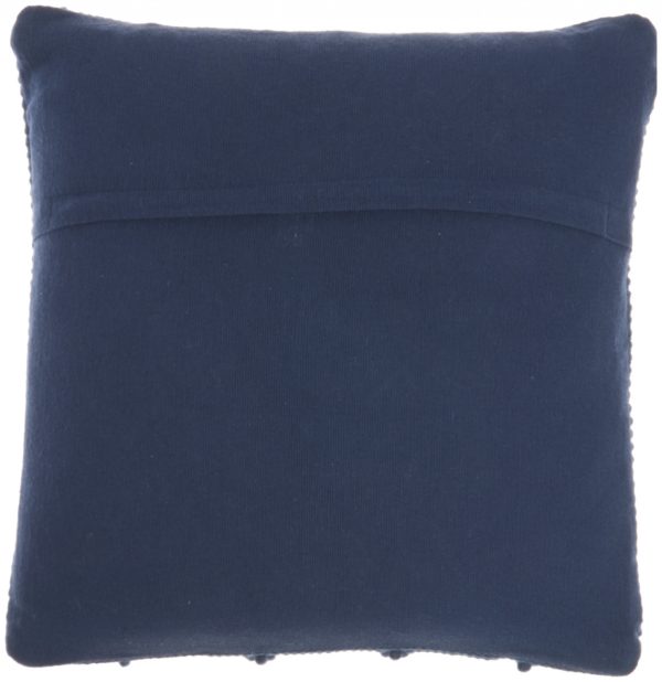 Dark Blue Chevron Detail Throw Pillow - Image 2