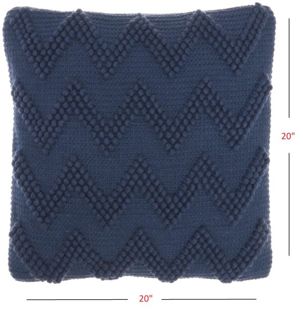 Dark Blue Chevron Detail Throw Pillow - Image 5