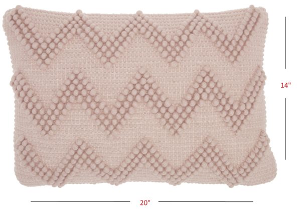 Tea Pink Chevron Detail Lumbar Pillow - Image 5