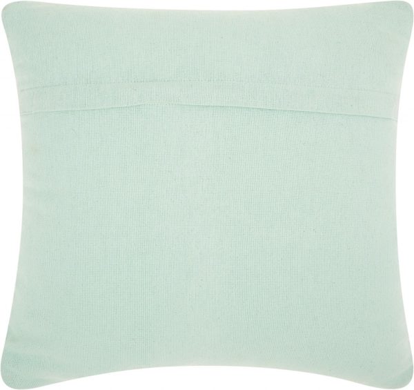 Boho Seafoam Green Textural Chevron Throw Pillow - Image 2