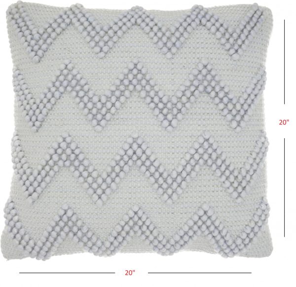 Pale Blue Chevron Detail Throw Pillow - Image 5