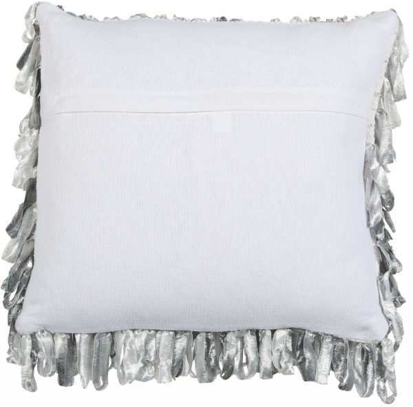 Shiny Gray Shaggy Throw Pillow - Image 2