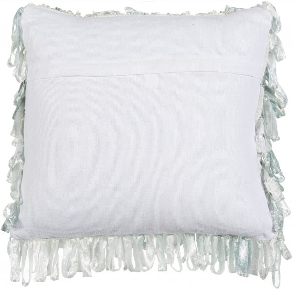 Shiny Light Blue Shaggy Throw Pillow - Image 2