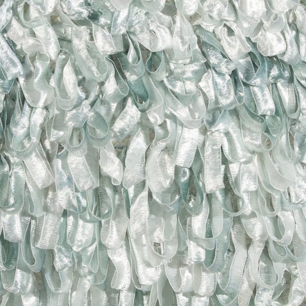 Shiny Light Blue Shaggy Throw Pillow - Image 4