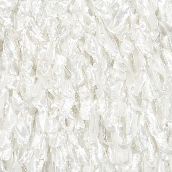 Shiny White Shaggy Throw Pillow - Image 4