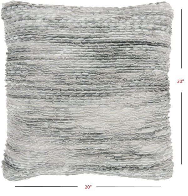 Petite Gray and White Striped Throw Pillow - Image 5