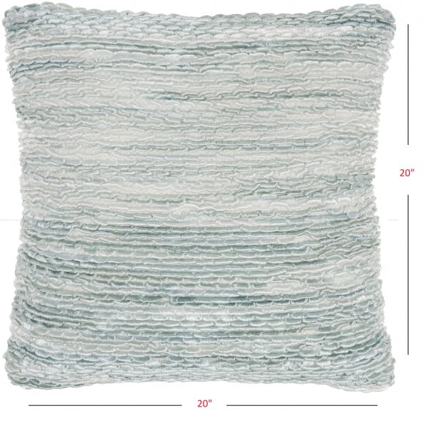 Petite Teal and White Striped Throw Pillow - Image 5