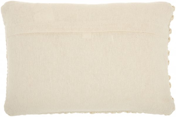 Cream Pom-Pom Detailed Lumbar Pillow - Image 2