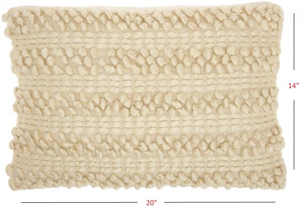 Cream Pom-Pom Detailed Lumbar Pillow - Image 5