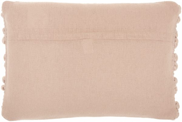 Rose Pink Pom-Pom Detailed Lumbar Pillow - Image 2