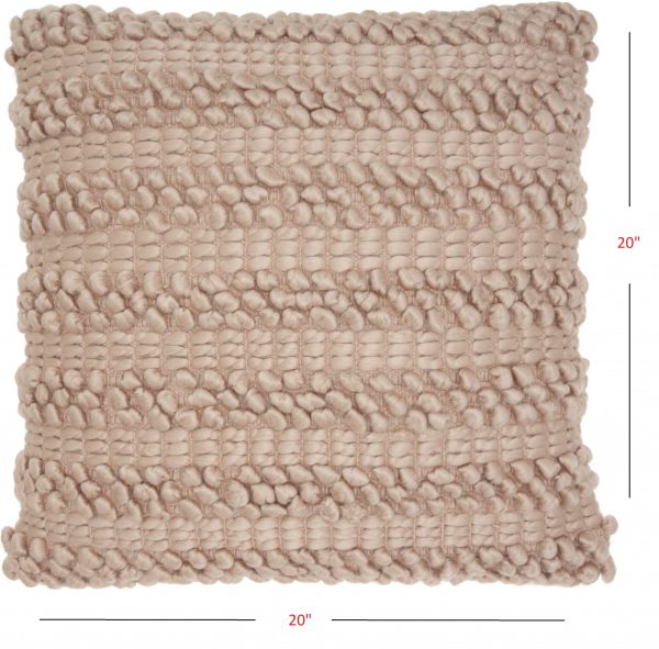 XL Rose Pink Pom-Pom Detailed Throw Pillow - Image 5