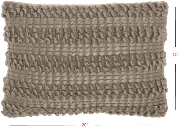 Taupe Pom-Pom Detailed Lumbar Pillow - Image 5