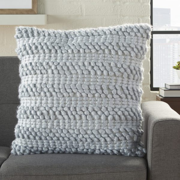 XL Periwinkle Pom-Pom Detailed Throw Pillow - Image 3